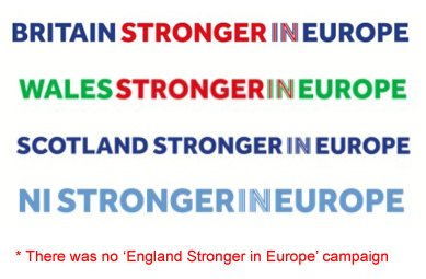 Britain Stronger in Europe
Wales Stronger in Europe
Scotland Stronger in Europe
Northern Ireland Stronger in Europe