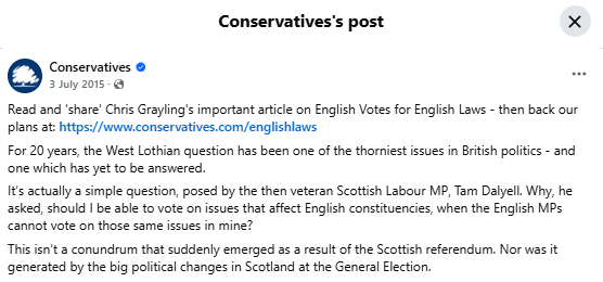 English Votes on English Laws petition
